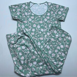 LAKE Pajamas Set Womens Size Medium Floral Print Pima Cotton Sleep Lounge